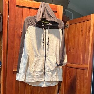 SO Gray and Cream Hoodie Sweatshirt
